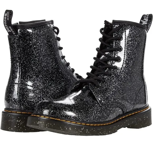 Dr. Martens 1460 Youth kid girls Black Cosmic Glitter Black Boots size 2