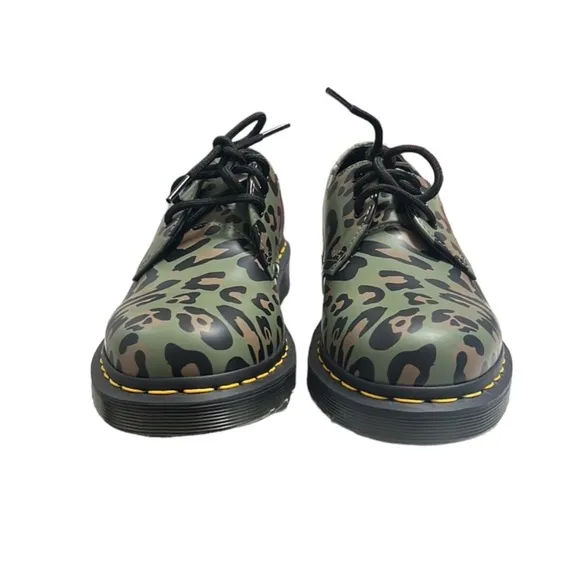 Dr. Martens 1461 Distorted Leopard Printed Lace-Up Shoes Size 7 NEW
