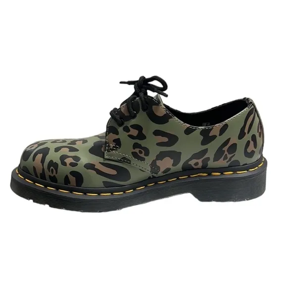 Dr. Martens 1461 Distorted Leopard Printed Lace-Up Shoes Size 7 NEW