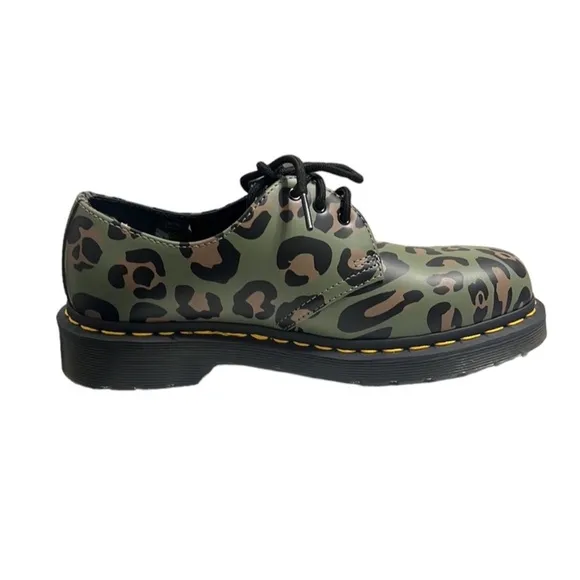 Dr. Martens 1461 Distorted Leopard Printed Lace-Up Shoes Size 7 NEW