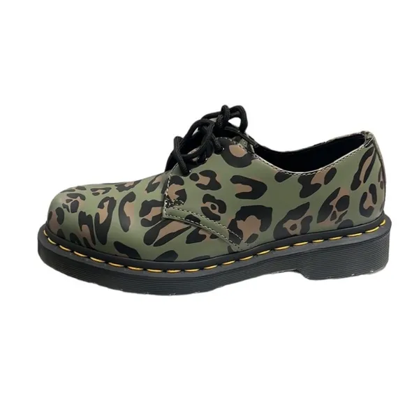 Dr. Martens 1461 Distorted Leopard Printed Lace-Up Shoes Size 7 NEW