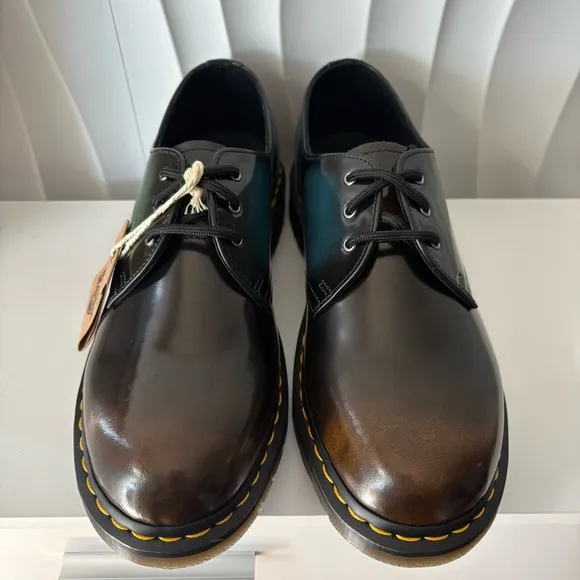 Dr. Martens 31899 Smooth Leather Brush Off Oxford Shoes Black Blue Green