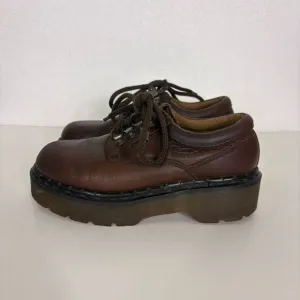 Dr. Martens Air Wave Brown Leather Chunky Vintage Sneaker Shoes Women's US 7