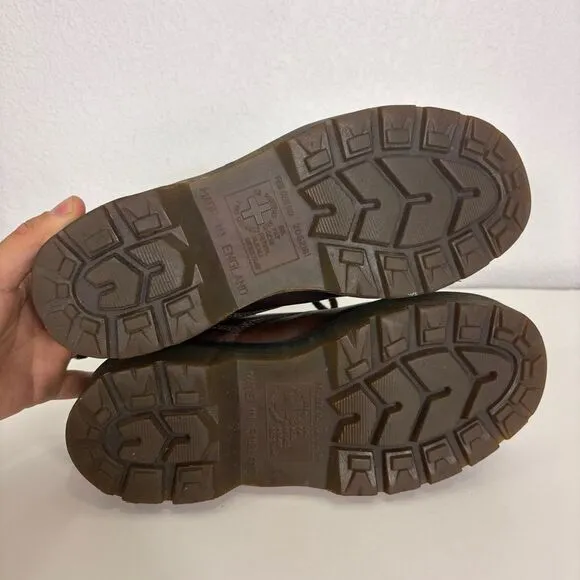 Dr. Martens Air Wave Brown Leather Chunky Vintage Sneaker Shoes Women's US 7
