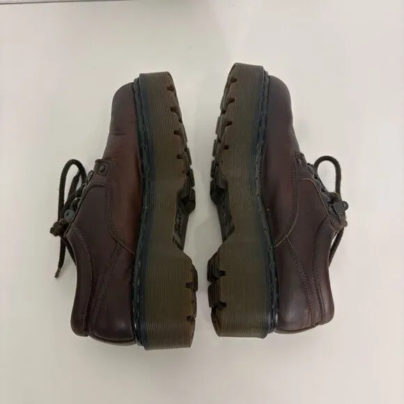 Dr. Martens Air Wave Brown Leather Chunky Vintage Sneaker Shoes Women's US 7