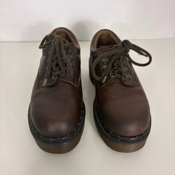 Dr. Martens Air Wave Brown Leather Chunky Vintage Sneaker Shoes Women's US 7