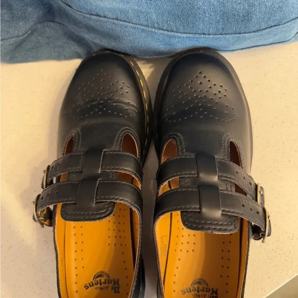 Dr. Martens Black Leather Mary Jane Shoes
