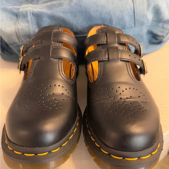 Dr. Martens Black Leather Mary Jane Shoes