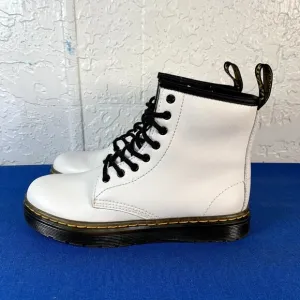 Dr. Martens Boots‎ Girls Size 2 White Combat Shoes Side Zip Casual