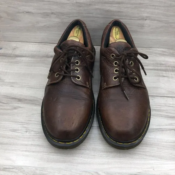 Dr. Martens Boston Shoes Men's 13M Brown Leather Derby Oxford Chunky Lace Up