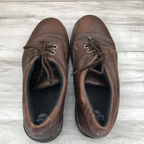 Dr. Martens Boston Shoes Men's 13M Brown Leather Derby Oxford Chunky Lace Up