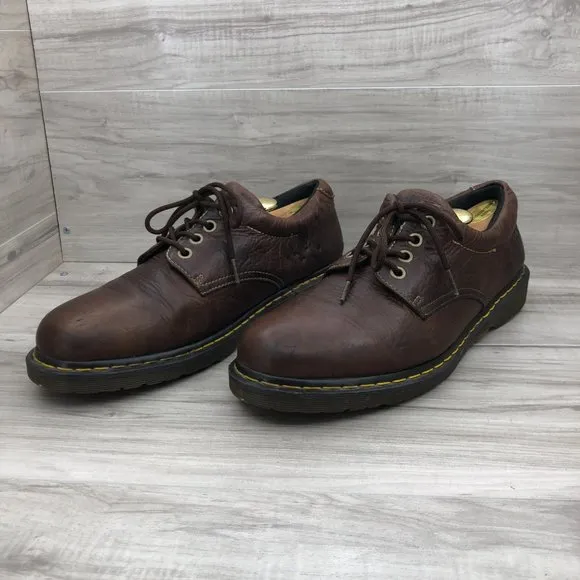 Dr. Martens Boston Shoes Men's 13M Brown Leather Derby Oxford Chunky Lace Up