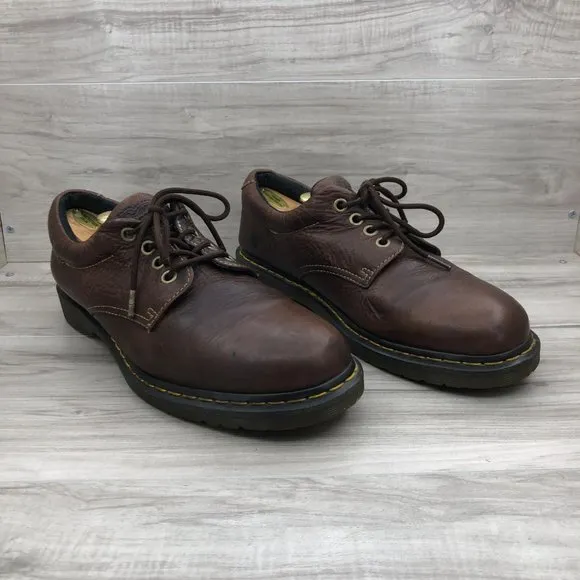 Dr. Martens Boston Shoes Men's 13M Brown Leather Derby Oxford Chunky Lace Up