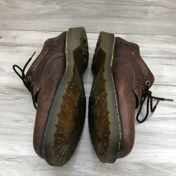 Dr. Martens Boston Shoes Men's 13M Brown Leather Derby Oxford Chunky Lace Up