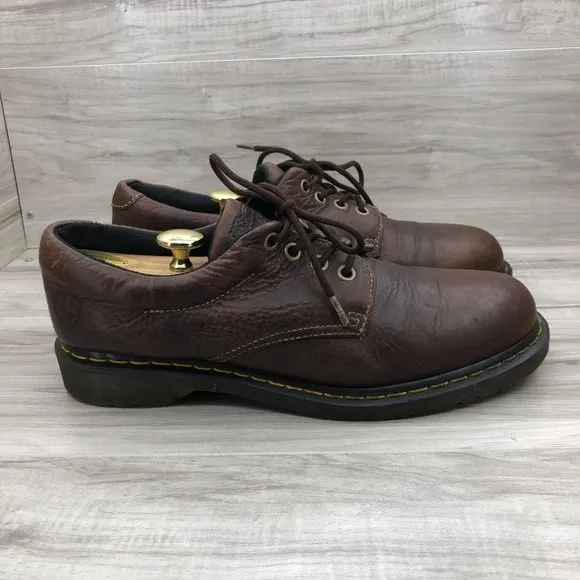 Dr. Martens Boston Shoes Men's 13M Brown Leather Derby Oxford Chunky Lace Up