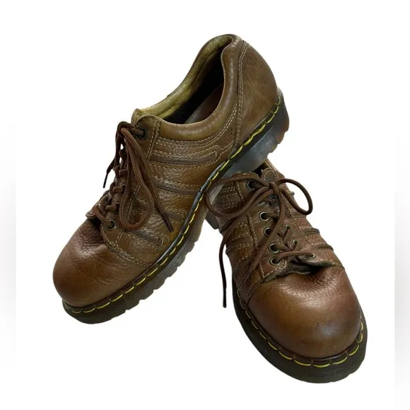 Dr. Martens Brown Leather Chunky Low Top Oxford Shoes