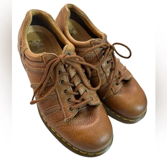 Dr. Martens Brown Leather Chunky Low Top Oxford Shoes
