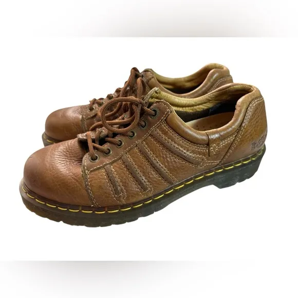 Dr. Martens Brown Leather Chunky Low Top Oxford Shoes
