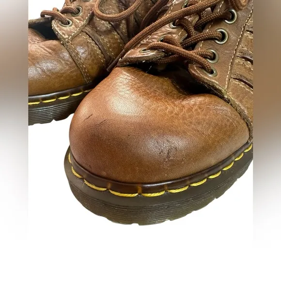 Dr. Martens Brown Leather Chunky Low Top Oxford Shoes