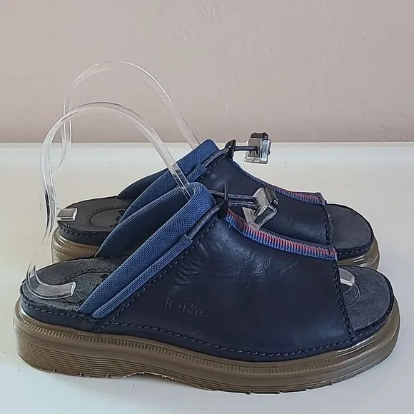 Dr Martens Chunky Sandals Chunky Slip-on Blue &amp; Red Made in England Size UK 4
