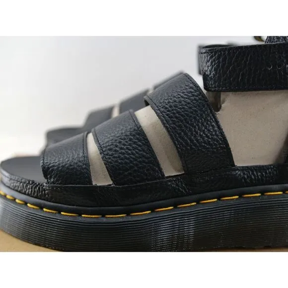 Dr.‎ Martens Clarissa II Quad Womens Size 9 Leather Platform Black Sandals