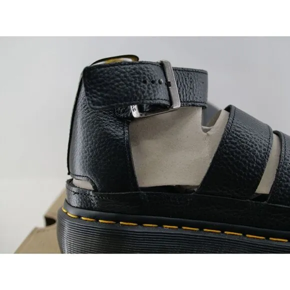 Dr.‎ Martens Clarissa II Quad Womens Size 9 Leather Platform Black Sandals