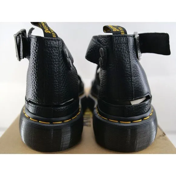 Dr.‎ Martens Clarissa II Quad Womens Size 9 Leather Platform Black Sandals