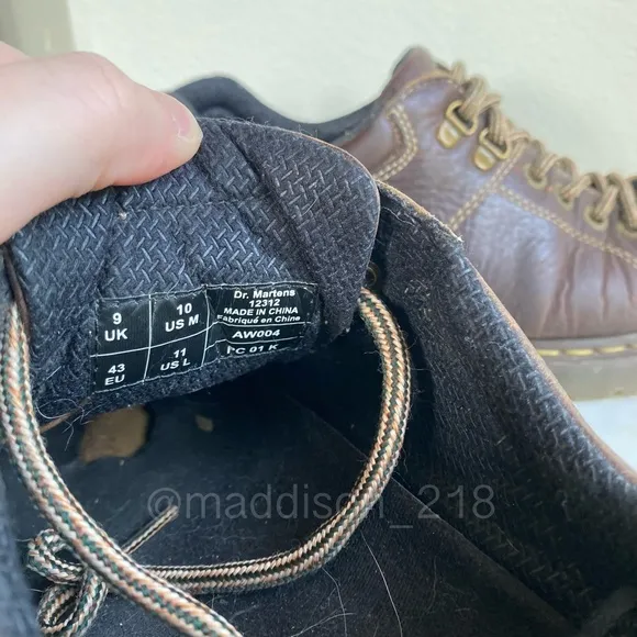 Dr. Martens Dark Brown Leather Vintage Chunky Sole Shoes size 11 women’s