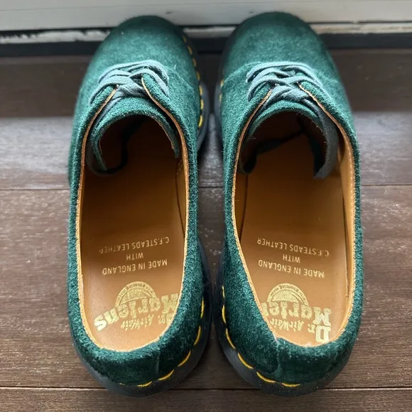 Dr. Martens Green Suede Leather Shoes
