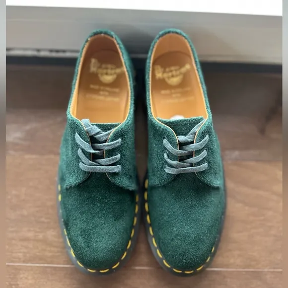 Dr. Martens Green Suede Leather Shoes