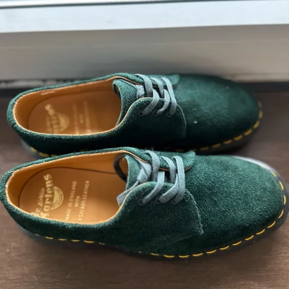 Dr. Martens Green Suede Leather Shoes