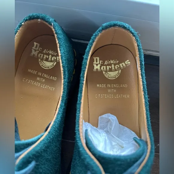 Dr. Martens Green Suede Leather Shoes