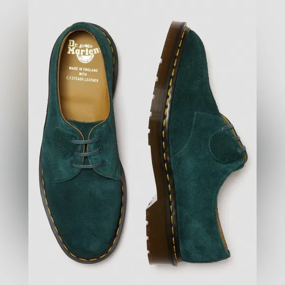 Dr. Martens Green Suede Leather Shoes