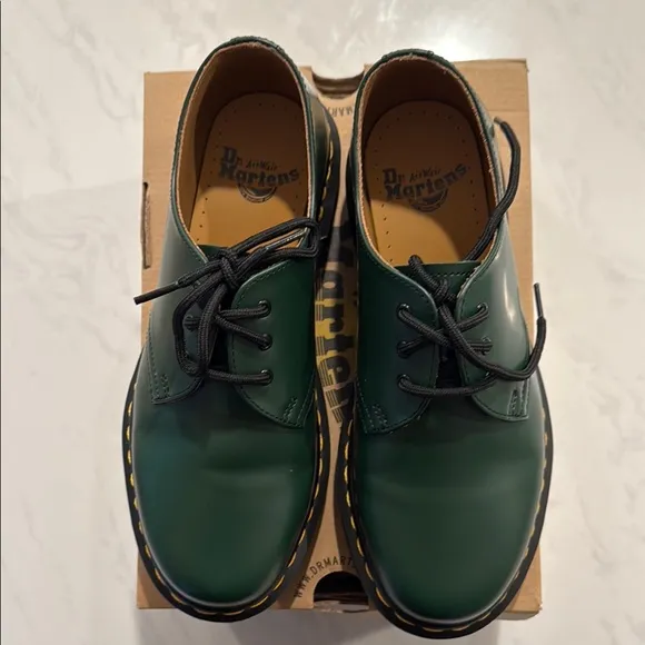 Dr. Martens Men's Green Leather Shoes