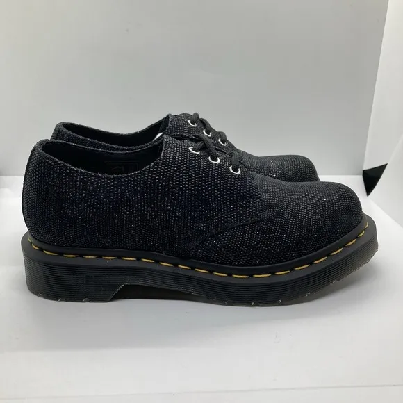 Dr Martens Oxfords Womens 5 1461 Farrah  Black Chunky Glitter Shoes 25141001