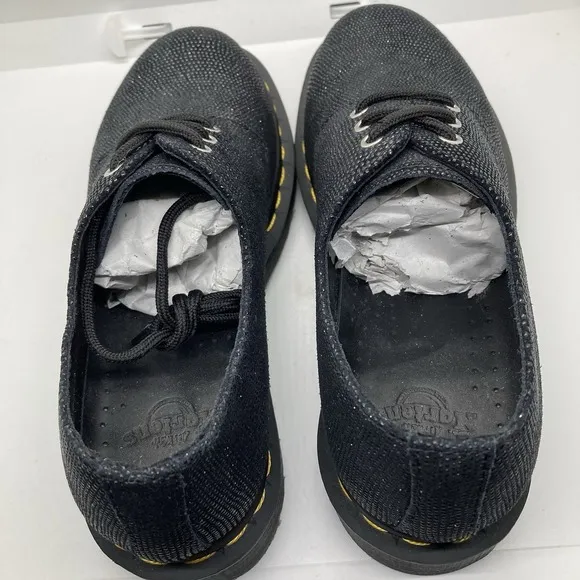 Dr Martens Oxfords Womens 5 1461 Farrah  Black Chunky Glitter Shoes 25141001