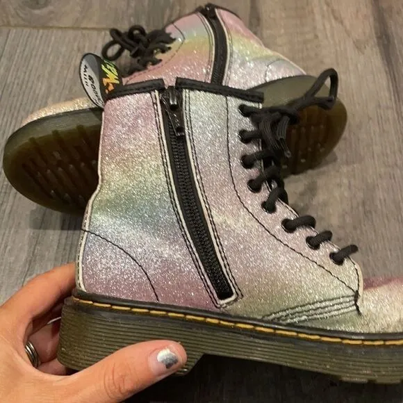 Dr. Martens rainbow colored boots