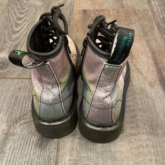 Dr. Martens rainbow colored boots