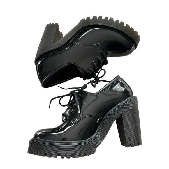 DR. MARTENS Salome Women's Shoes High Heel Lace Up Oxfords Patent Leather Size 6