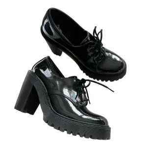 DR. MARTENS Salome Women's Shoes High Heel Lace Up Oxfords Patent Leather Size 6