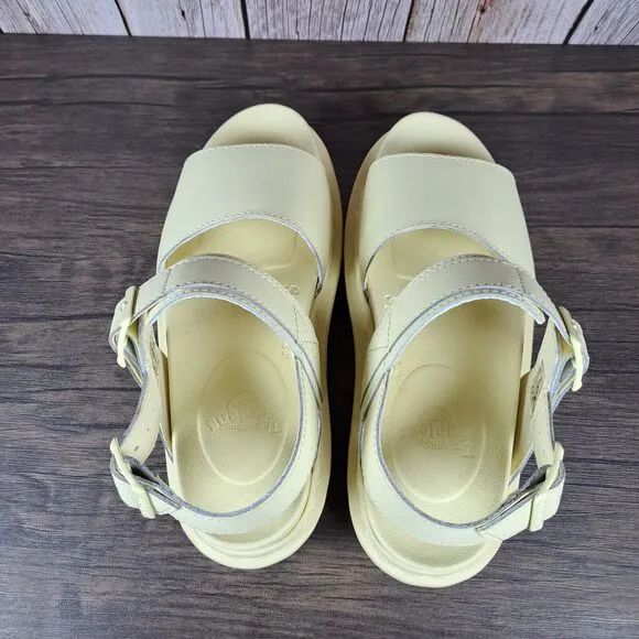 DR Martens Vass Mono Platform Chunky Leather Sandals Women's Sz 6 Pale Yellow