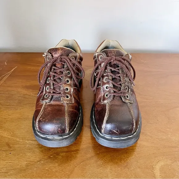 Dr Martens • vintage Drake lace up oxford shoes Y2K 90s brown leather chunky lug