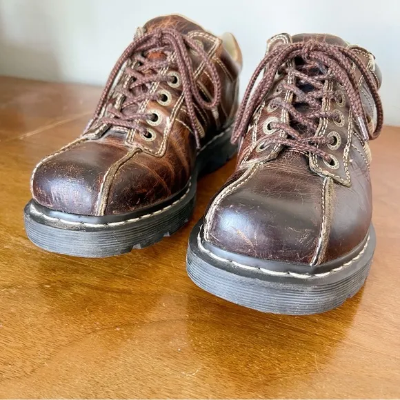 Dr Martens • vintage Drake lace up oxford shoes Y2K 90s brown leather chunky lug