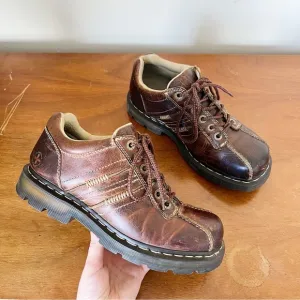 Dr Martens • vintage Drake lace up oxford shoes Y2K 90s brown leather chunky lug