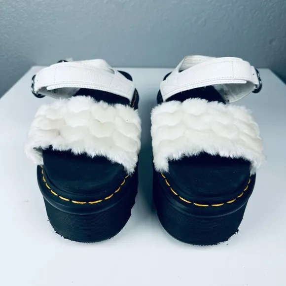 Dr. Martens Voss Quad Fluffy Faux Fur Platform Sandals