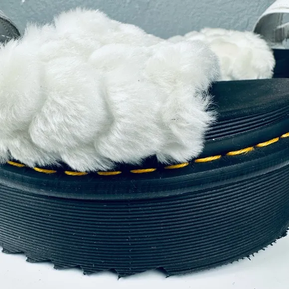 Dr. Martens Voss Quad Fluffy Faux Fur Platform Sandals