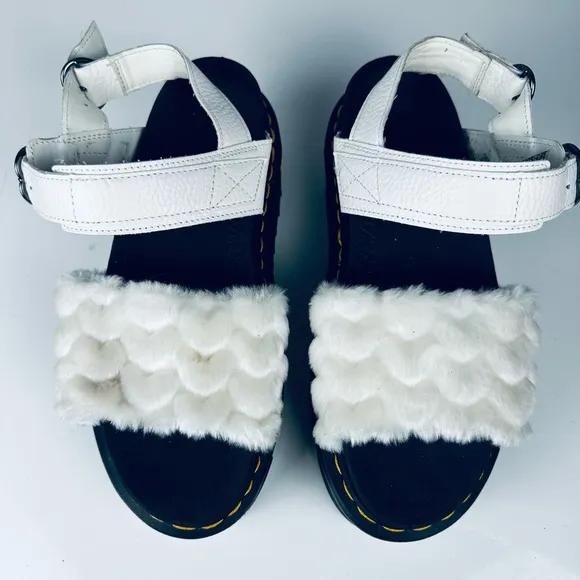 Dr. Martens Voss Quad Fluffy Faux Fur Platform Sandals