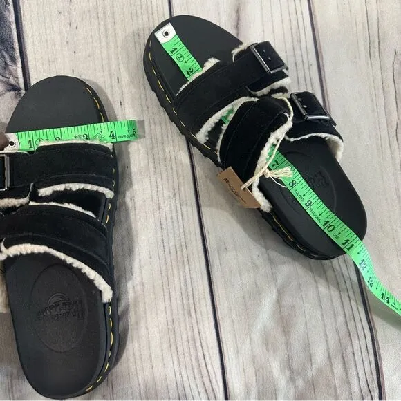 Dr Martens Myles Suede &amp; Sherpa Platform Sandals Warmwair Mens 10 Womens 11 NEW