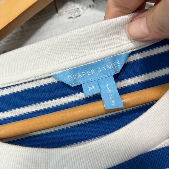 DRAPER JAMES Blue/White Stripe Nautical Tie Waist Tee Shirt Dress NWOT