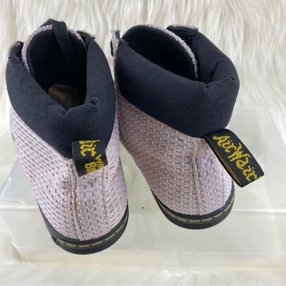 DR.MARTENS MAELLY PINK CANVAS BOOTS SIZE 8